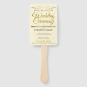 Gold & Creme Elegantes Hochzeitsprogramm Geblüht Fächer (Vorderseite)