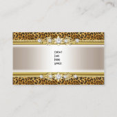 Gold Creme Leopard Black Jewel Look Image Visitenkarte (Rückseite)