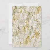 Gold Creme Orchid Blume Brautparty Einladung (Rückseite)