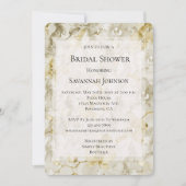 Gold Creme Orchid Blume Brautparty Einladung (Vorderseite)