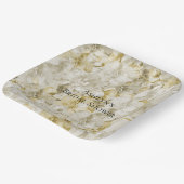 Gold Creme Orchid Blume Brautparty Pappteller (Gewinkelt)