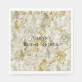 Gold Creme Orchid Blume Brautparty Serviette (Vorderseite)