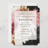 Gold Creme Pink Black Cowgirl Cowhide Einladung (Vorderseite)