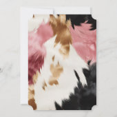 Gold Creme Pink Black Cowgirl Cowhide Einladung (Rückseite)