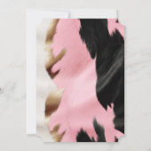 Gold Creme Pink Black Cowgirl Cowhide Einladung (Rückseite)