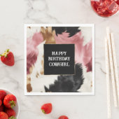 Gold Creme Pink Black Cowgirl Cowhide Serviette (Beispiel)