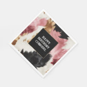 Gold Creme Pink Black Cowgirl Cowhide Serviette (Ecke)