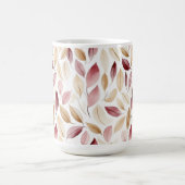 Gold Creme Rouge Rot Blätter  Kaffeetasse (Mittel)