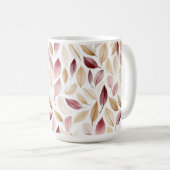 Gold Creme Rouge Rot Blätter  Kaffeetasse (VorderseiteRechts)