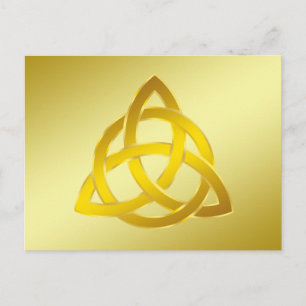 Gold Creme Trinity Knot Celtic Watercolor Postkarte