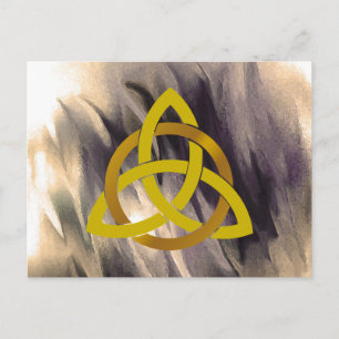 Gold Creme Trinity Knot Celtic Watercolor Postkarte