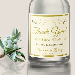 Gold & Creme Wedding Liquor Flasche Label Vielen D Alkoholflaschenetikett