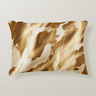 Gold Creme Western Cowhide Dekokissen