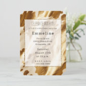 Gold Creme Western Cowhide Einladung (Stehend Vorderseite)