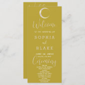 Gold Crescent Moon Celestial Gold Wedding Program (Vorne/Hinten)