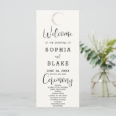Gold Crescent Moon Celestial White Wedding Program (Stehend Vorderseite)