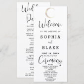 Gold Crescent Moon Celestial White Wedding Program (Vorne/Hinten)