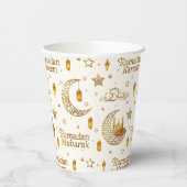 Gold Crescent Ramadan Calligraphy Iftar Party Pappbecher (Links)