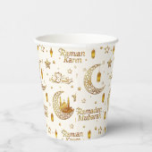 Gold Crescent Ramadan Calligraphy Iftar Party Pappbecher (Rechts)