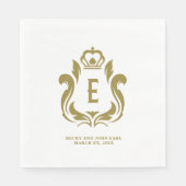 Gold Crest E Monogramm Serviette (Vorderseite)