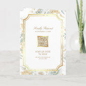 Gold Crest Royal Indian White Peacock Wedding Einladung (Rückseite)