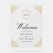 Gold Crest Wedding Welcome Acrylschild (Vorderseite)