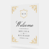 Gold Crest Wedding Welcome Acrylschild (Winkel)