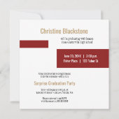 Gold & Crimson 6 Foto Abschluss Einladung (Rückseite)