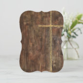 Gold Cross-12x18 Einladungshülse Einladung (Stehend Vorderseite)