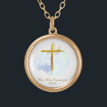 *~ Gold Cross AP35 Kommunion Christlich Blue Gold  Vergoldete Kette<br><div class="desc">(( Suche nach AP35 für ähnliche Designs und AP40)) SIMPLE MINIMAL Design. BLAUE Wasserfarbe und GOLD BOTANISCHE Blätter auf Kreuz / Kruzifix / ROUND SCHUHE Der Hintergrund ist WEISS mit einem leichten Aquarellfärbung von BLAU. Der Text-Schriftart ist elegant, extravagant und raffiniert Kalligraphie-Skript. Das Design ist sehr einfach und MINIMAL. Religiös...</div>