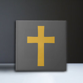 Gold Cross auf schwarz Fliese