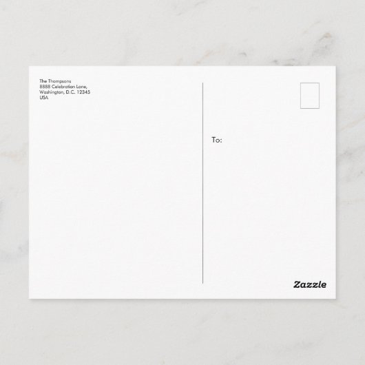 Gold Cross Blue Custom Baby Boy Taufe Foto Postkarte (Rückseite)