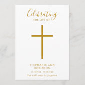 Gold Cross Celebration of Life Order of Service Programm (Vorderseite)