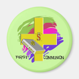 GOLD CROSS-Design der ersten Communion Magnet