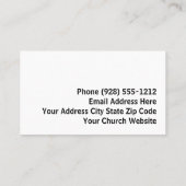 Gold Cross Dove Church Pastor Business Cards Visitenkarte (Rückseite)