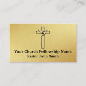 Gold Cross Dove Church Pastor Business Cards Visitenkarte (Vorderseite)
