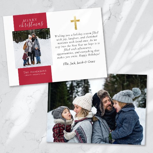 Gold Cross Foto Frohe Weihnachten