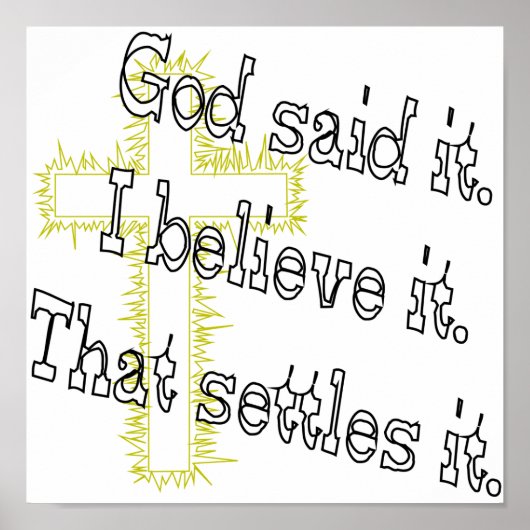 Gold Cross Gott sagte es Poster (Vorne)