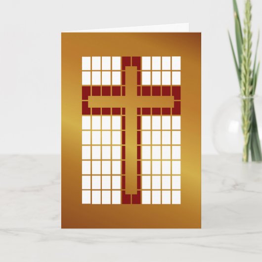 Gold Cross Grußkarte Feiertagskarte (Vorderseite)