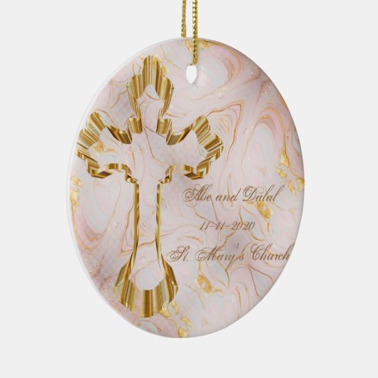 Gold Cross Keramik Ornament (Rechts)