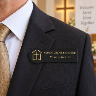 Gold Cross Kirchenbegrüßer Platzanweiser Namenssch Namensschild