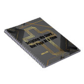 Gold Cross mit Gray Modern Design - John 3:16 Notizblock (Rechte Seite)