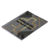Gold Cross mit Gray Modern Design - John 3:16 Notizblock (Linke Seite)