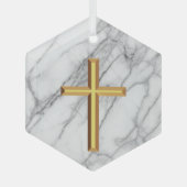 Gold Cross Ornament Aus Glas (Vorderseite)
