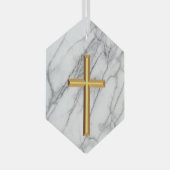 Gold Cross Ornament Aus Glas (Vorderseite Rechts)