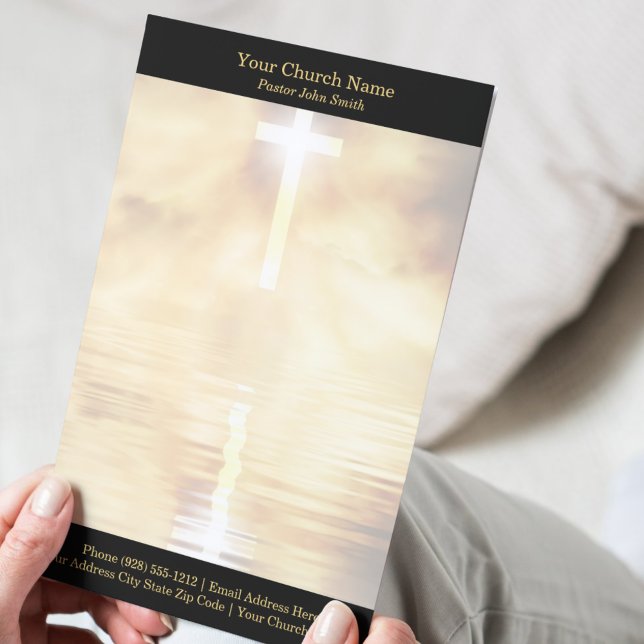 Gold Cross Reflection Kirche  Briefbogen (Gold Cross Reflection Church Letterhead)
