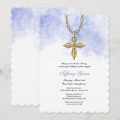 Gold Cross Religious Einladung (Vorne/Hinten)