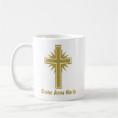 Gold Cross Religious Teacher Mug Personalized Kaffeetasse (Links)