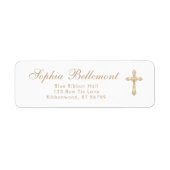 Gold Cross Simple Religious Baptism Return Address (Vorne)