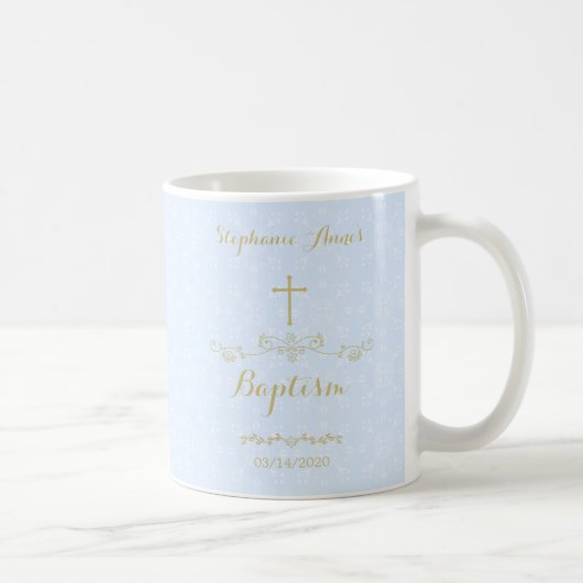 Gold Cross und Laurels in Light Blue Kaffeetasse (Rechts)